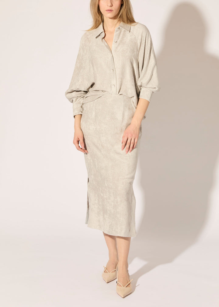 Corded Viscose Midi Skirt - PREORDER