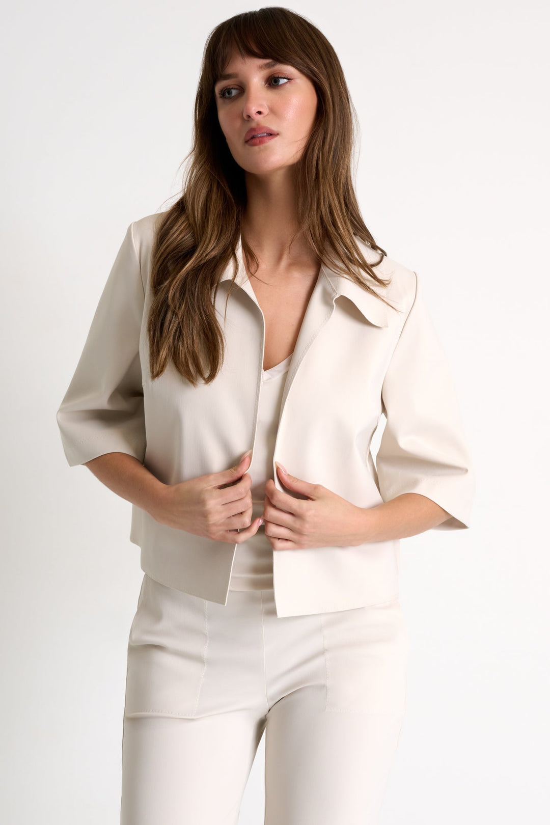 Short-Sleeved Lycra Jacket - 52530-75-110 02 / 110 Beige / 75% POLYAMIDE, 25% ELASTANE