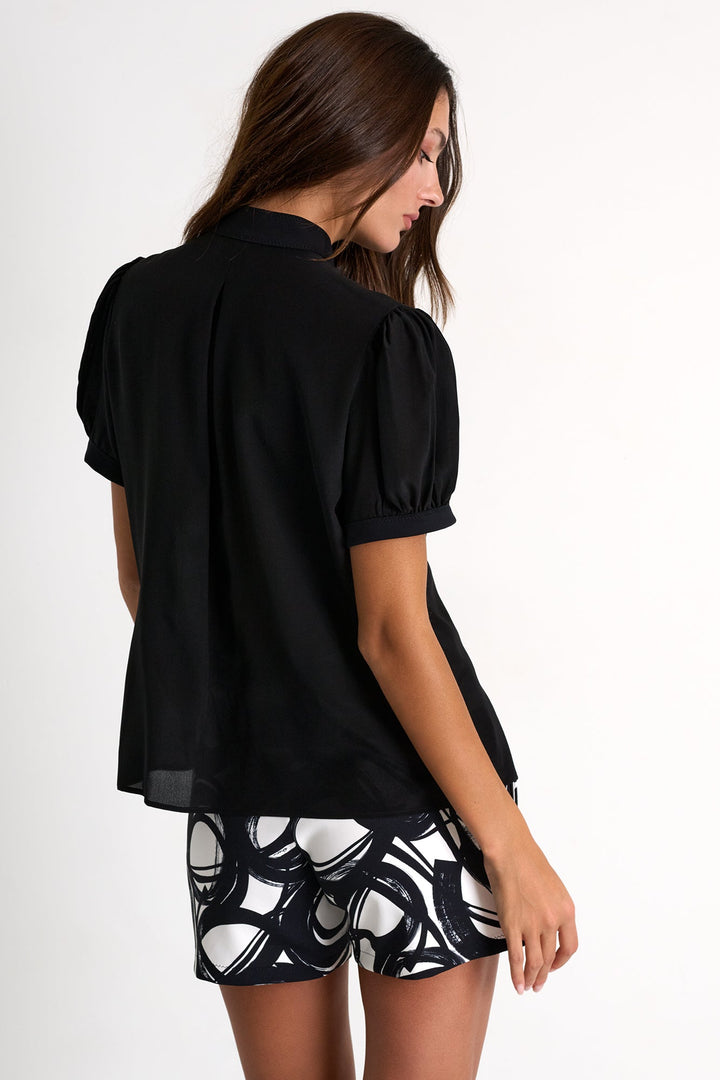 Short-Sleeved Lycra Blouse - 52530-82-800 02 / 800 Black / 75% POLYAMIDE, 25% ELASTANE