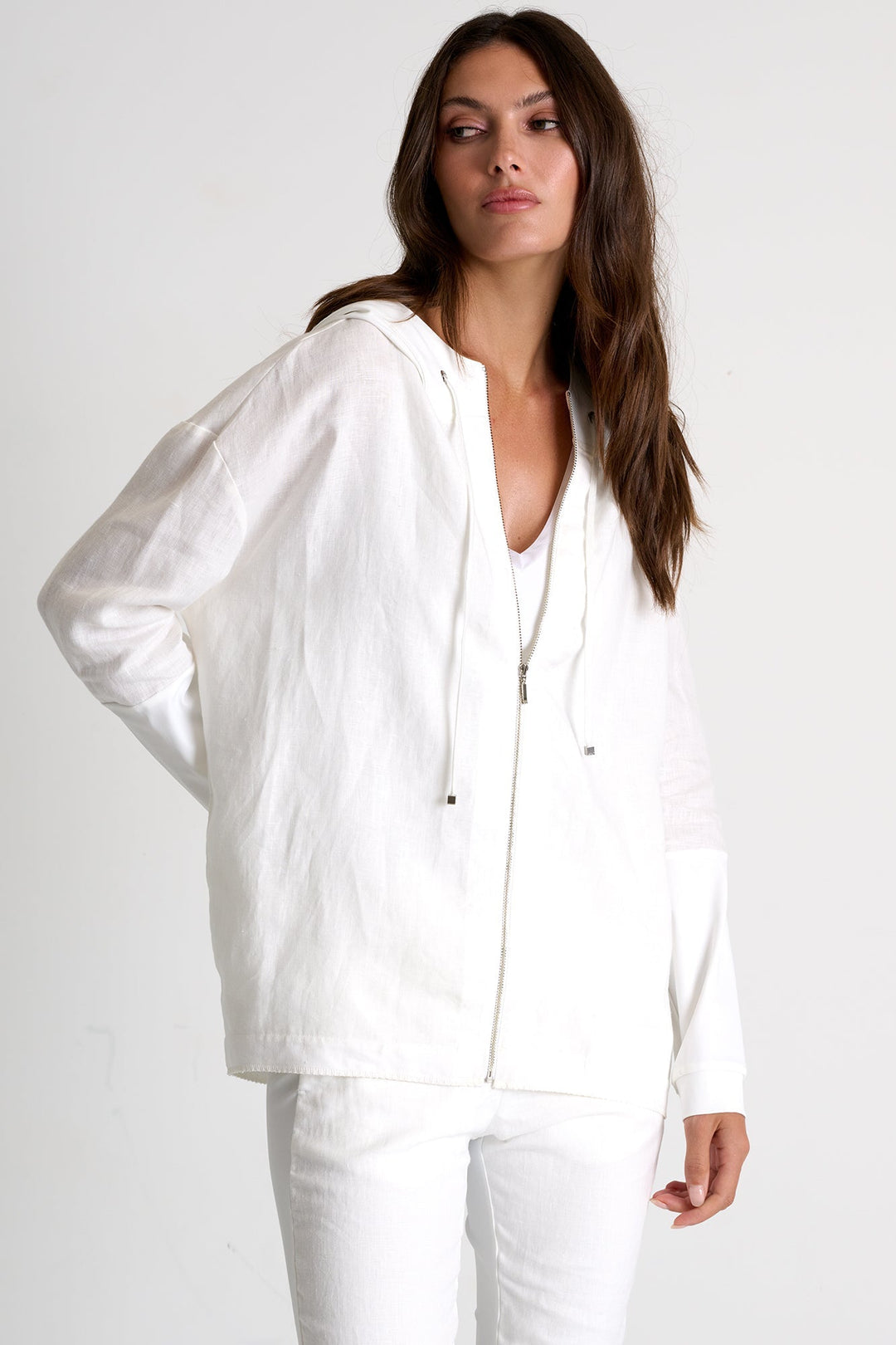 Linen And Lycra Vest - 52535-79-020 02 / 020 Cream / 100% LINEN