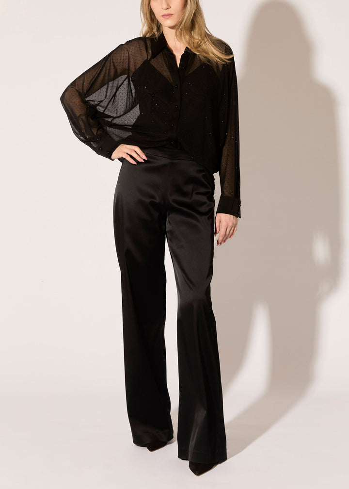 Stretch Satin Stovepipe Pants - PREORDER