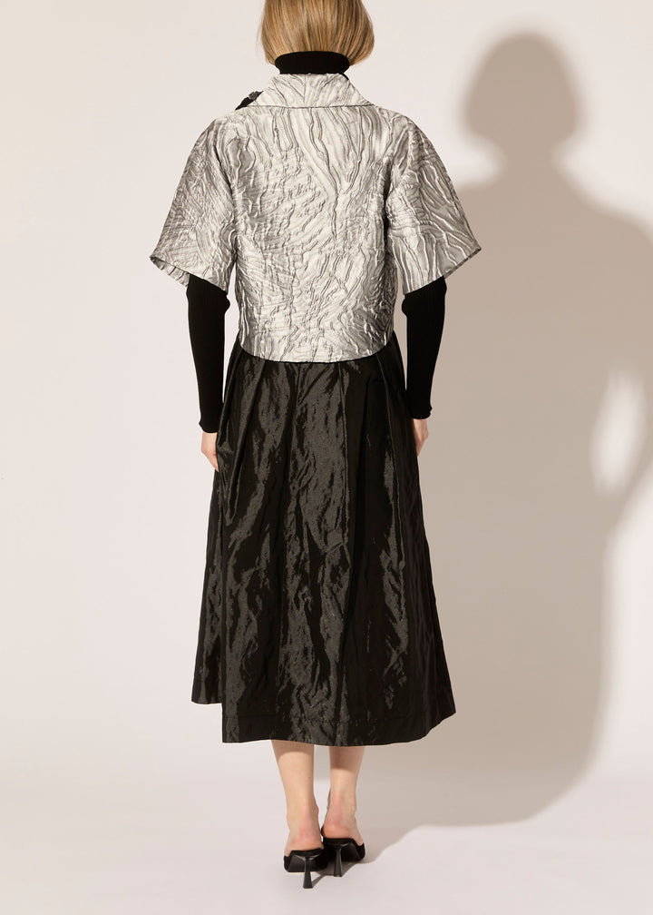 Foliage Relief Jacquard Cropped Jacket - PREORDER