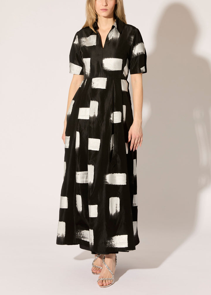 Brush Stroke Taffeta Maxi Dress - PREORDER