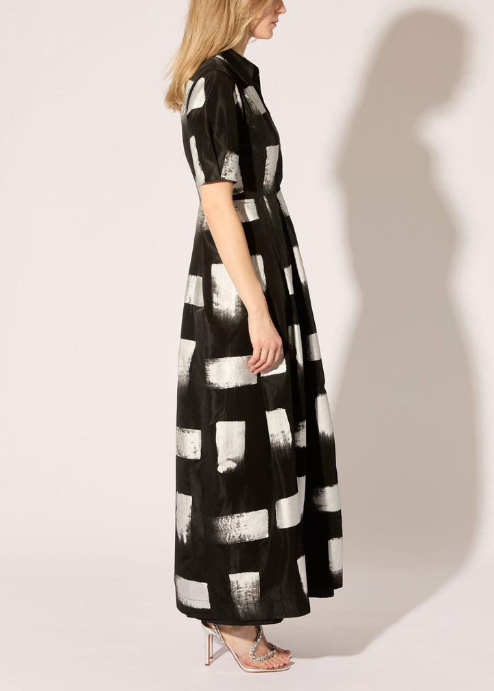 Brush Stroke Taffeta Maxi Dress - PREORDER
