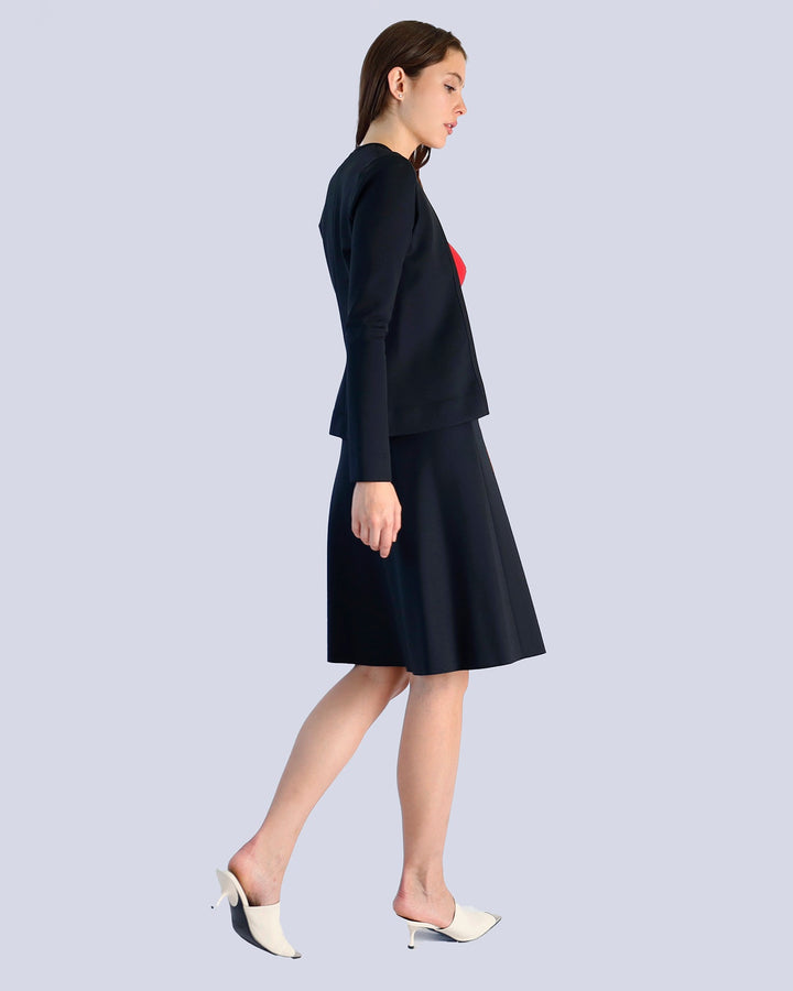 Maison Marie Saint Pierre | Skirt | MITE | Black | Cardigan | MUSE | Black | Accessory | BARTHO | Red