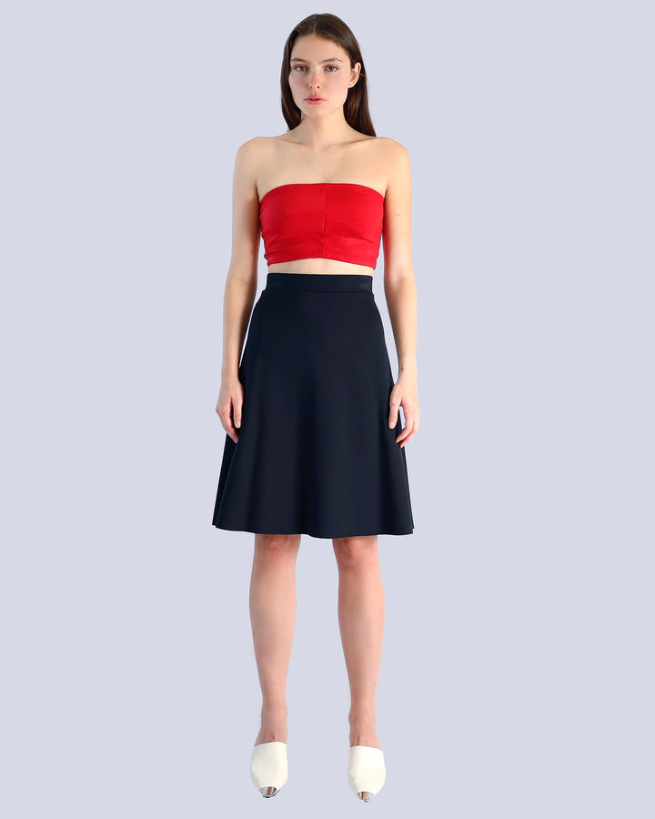 Maison Marie Saint Pierre | Skirt | MITE | Black | Cardigan | MUSE | Black | Accessory | BARTHO | Red