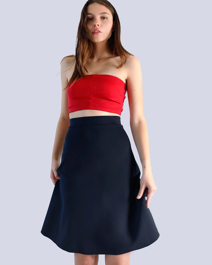 Maison Marie Saint Pierre | Skirt | MITE | Black | Cardigan | MUSE | Black | Accessory | BARTHO | Red