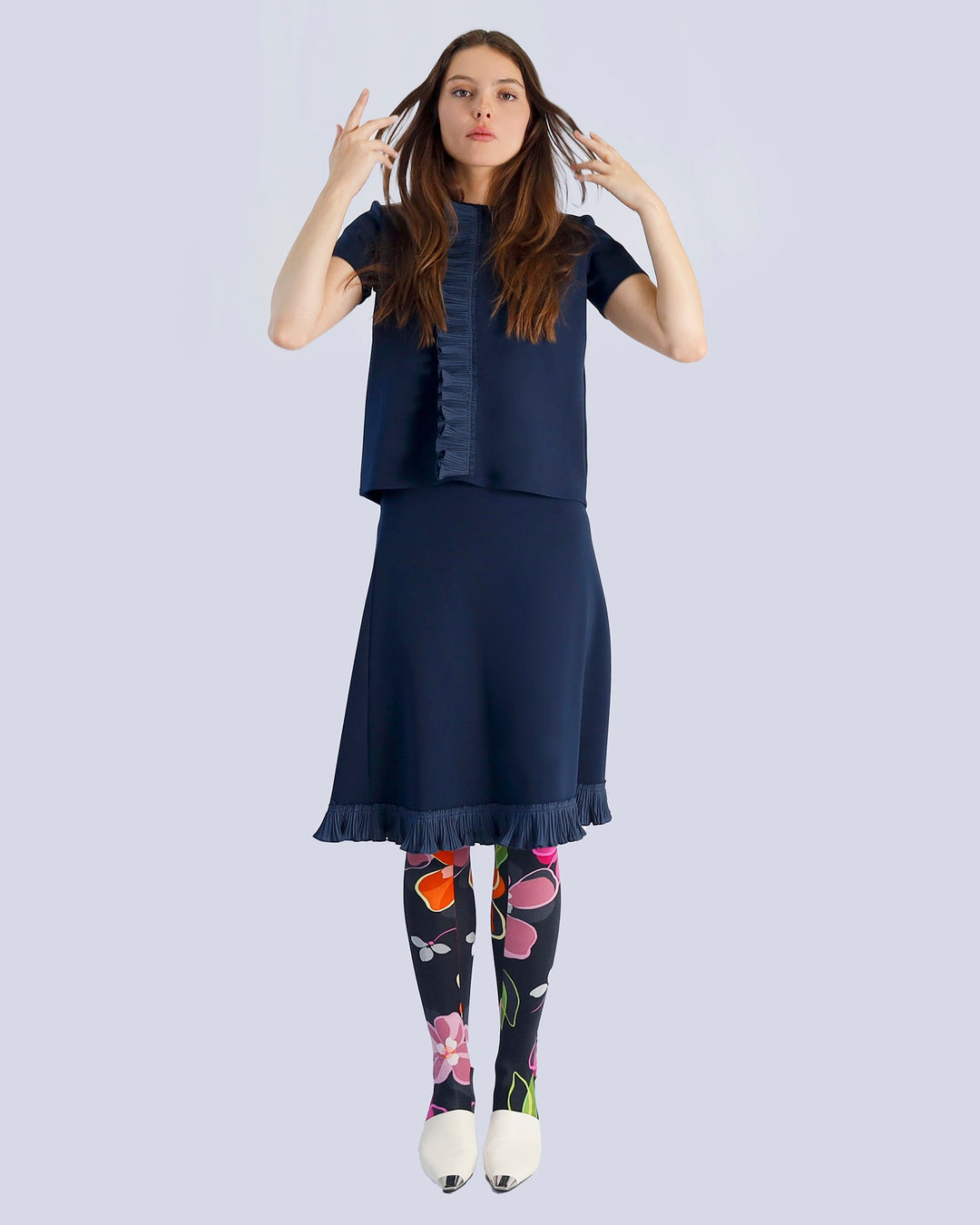 Maison Marie Saint Pierre | Top | MADDY | Deep Blue | Skirt | Maze | Deep Blue