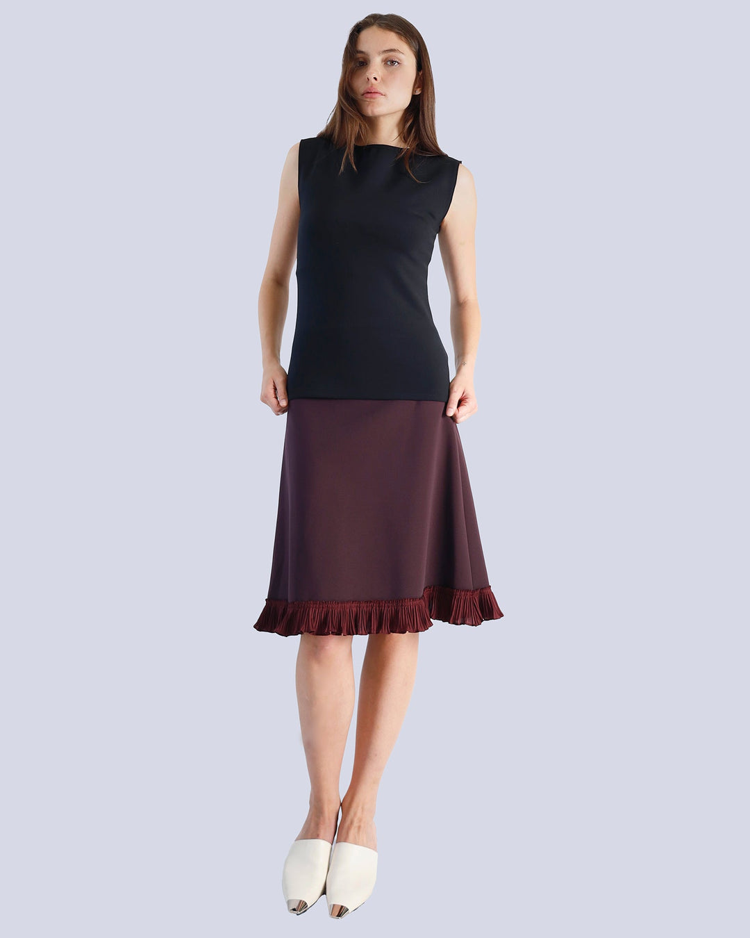 Maison Marie Saint Pierre | Skirt | MAZE | Plum | Top | MESMINA | Black 