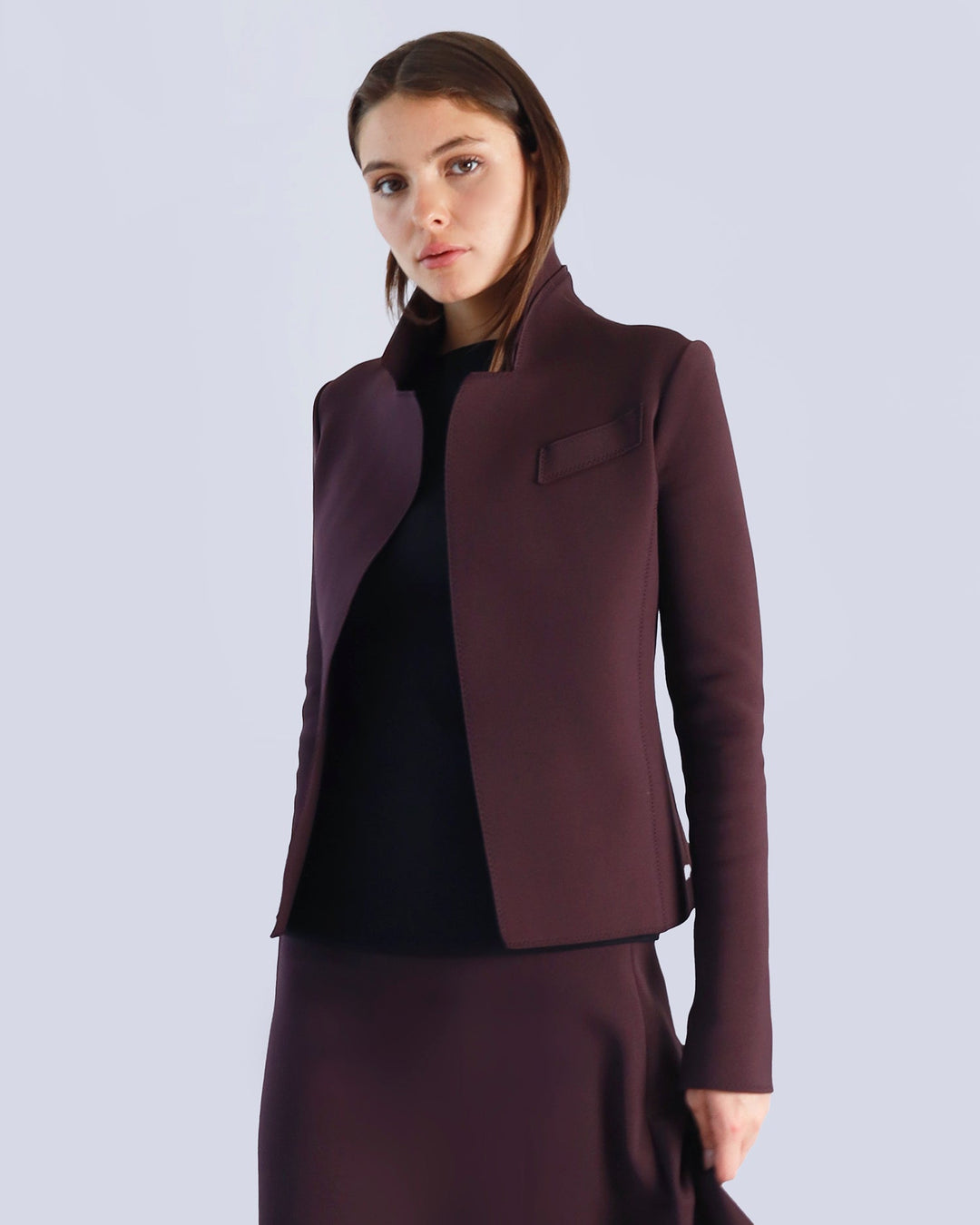 Maison Marie Saint Pierre | Skirt | MAZE | Plum | Top | MESMINA | Black | Jacket | MALTA | Plum
