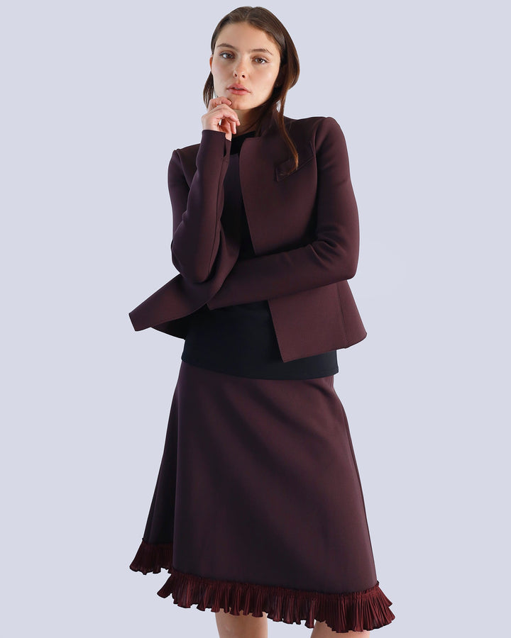 Maison Marie Saint Pierre | Skirt | MAZE | Plum | Top | MESMINA | Black | Jacket | MALTA | Plum