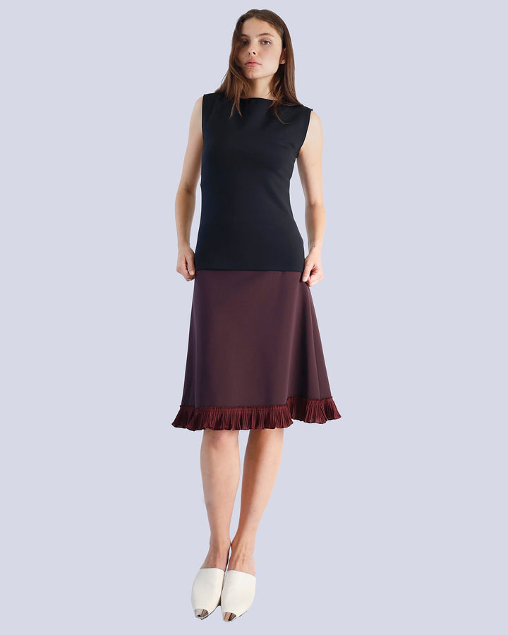 Maison Marie Saint Pierre | Skirt | MAZE | Plum | Top | MESMINA | Black 