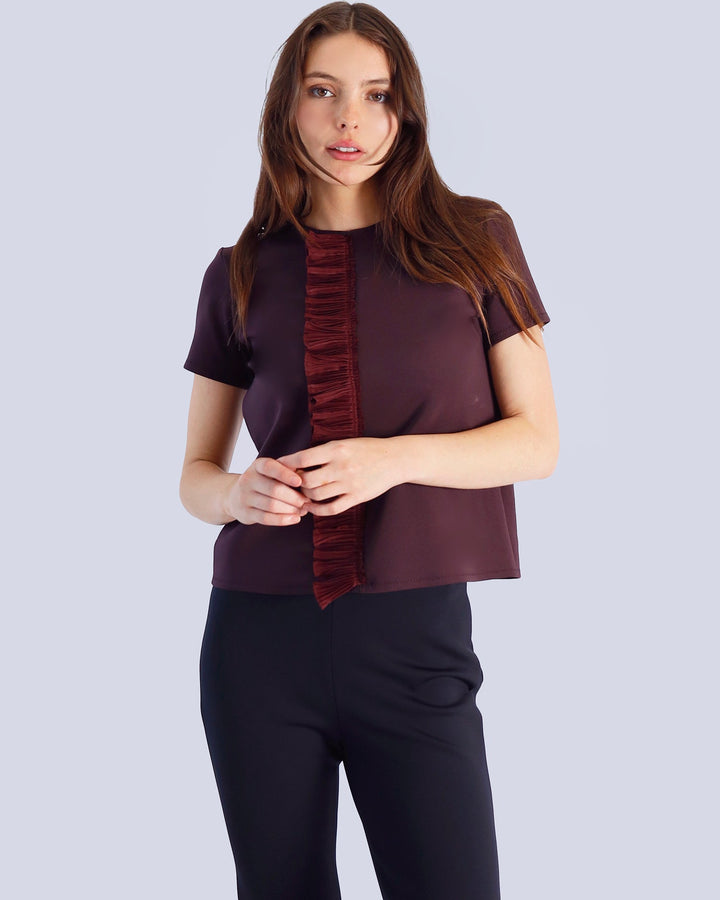 Maison Marie Saint Pierre | Top | MADDY | Plum | Pants | MARCELARIME | Black