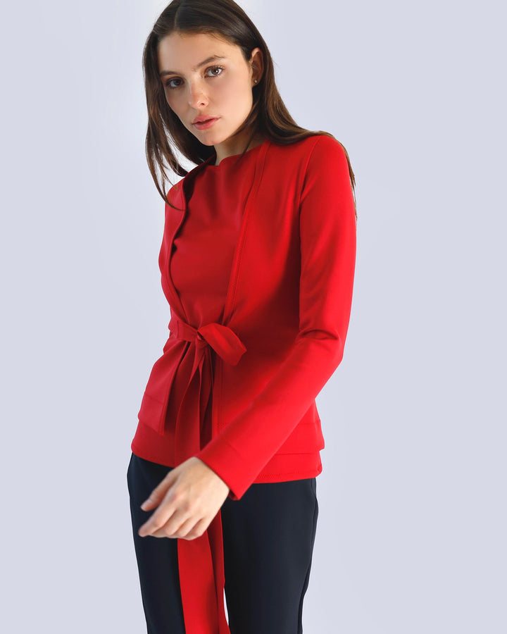 Maison Marie Saint Pierre | Pants | MANUTE | Black | Cardigan | MORENZAE | Red | Top | MESMINA | Red