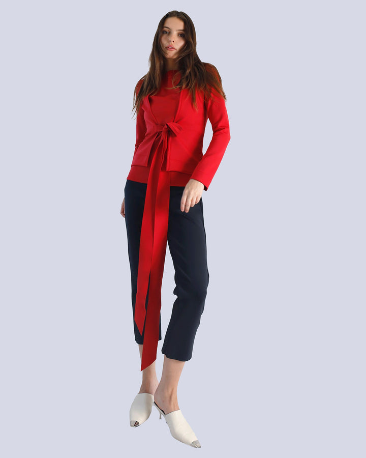 Maison Marie Saint Pierre | Pants | MANUTE | Black | Cardigan | MORENZAE | Red | Top | MESMINA | Red
