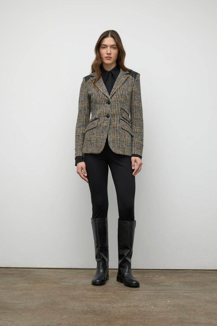 Jacket with leather patches