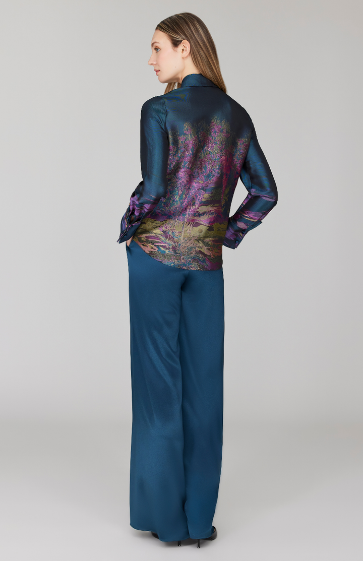 PREORDER Dusk Landscape Jacquard Tailored Button Down w/ Relaxed Sleeve