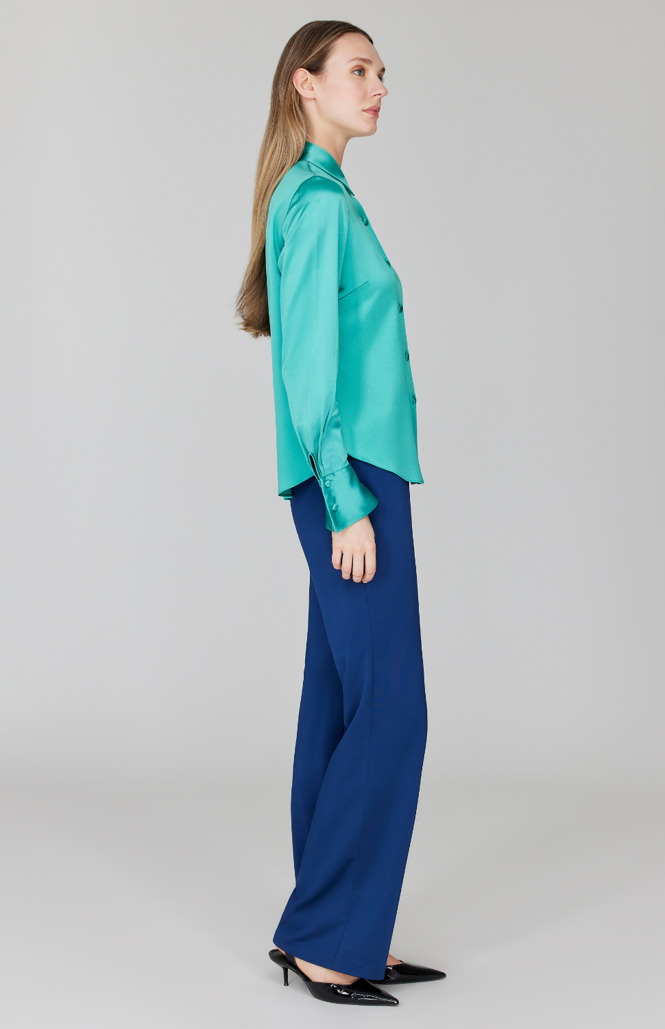 Matte Jersey Straight Pant w/ Back Elastic