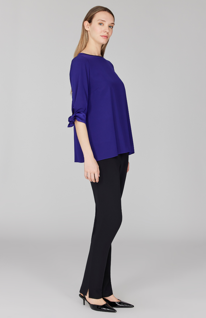 Silk Essential Narrow Leg Pant w/Flat Front, Back Elastic, & Slimmest Fit