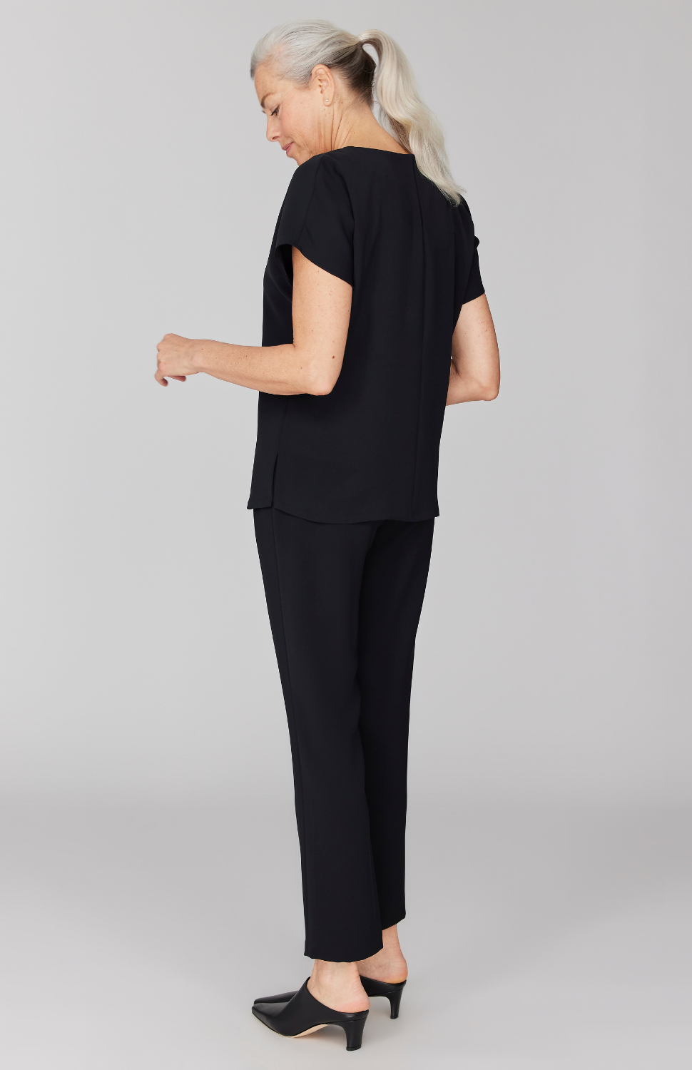 Lustrous Crepe Dolman Sleeve Blouse