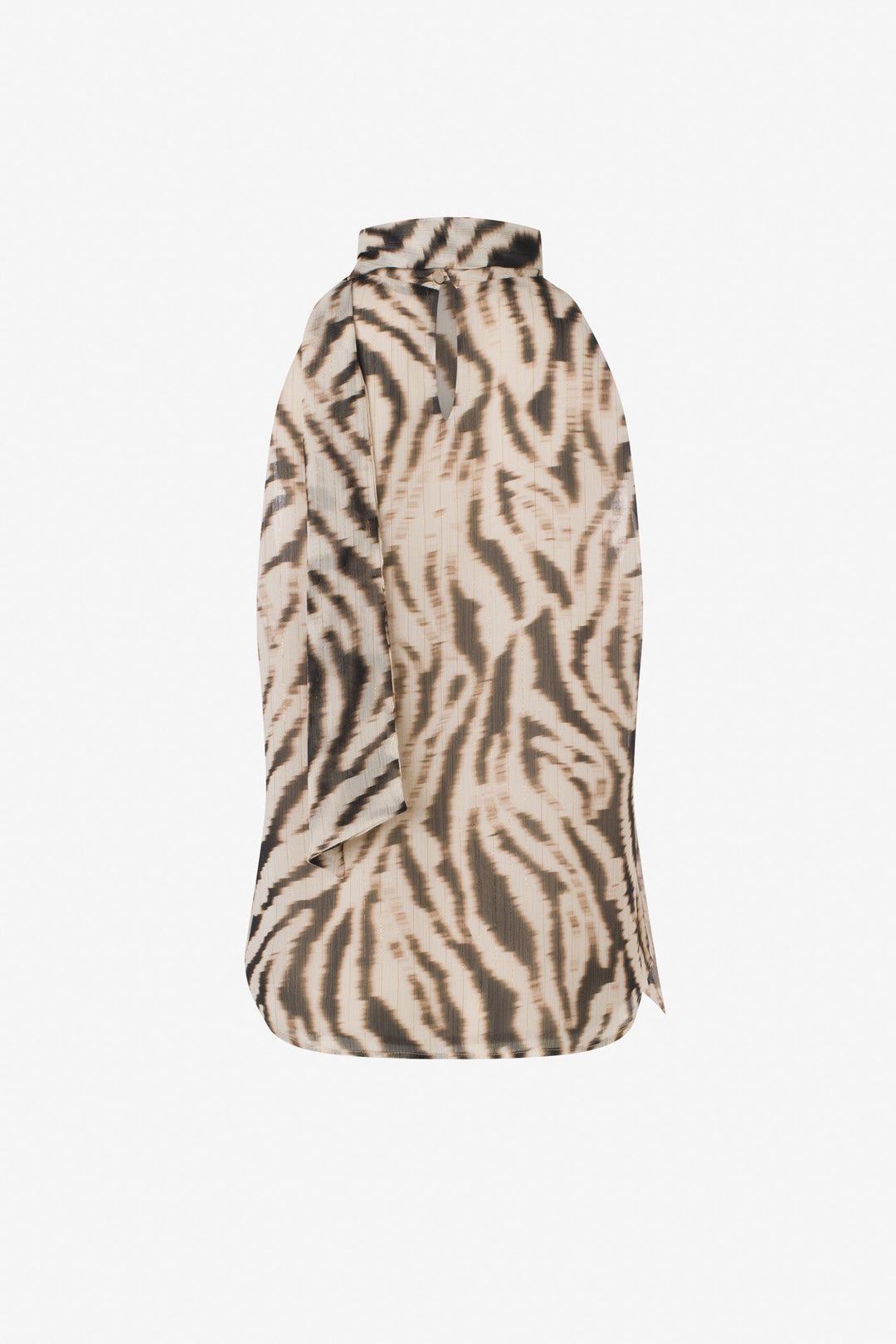 Printed sleeveless blouse with scarf