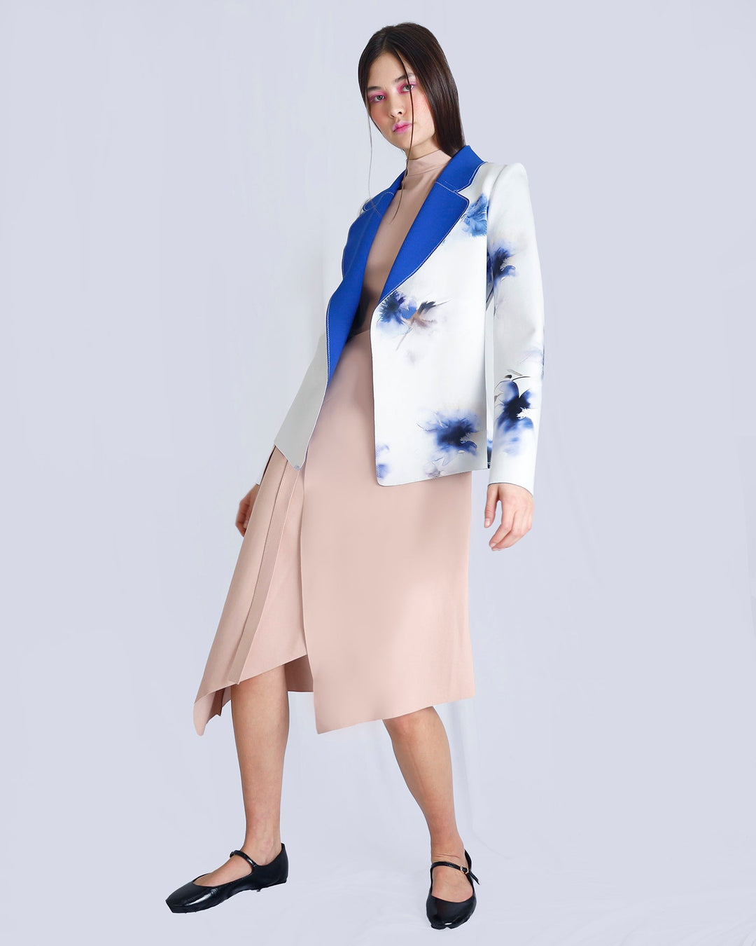 Maison Marie Saint Pierre | Jacket | JENNA2 | Aqua Lily Blue | Royal Blue| Dress | JOURNEY | Blossom