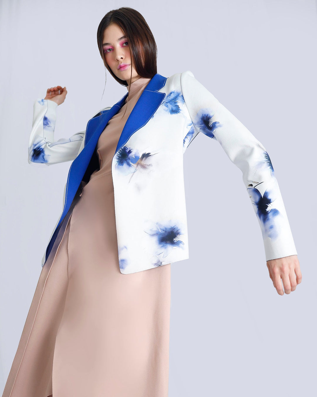 Maison Marie Saint Pierre | Jacket | JENNA2 | Aqua Lily Blue | Royal Blue| Dress | JOURNEY | Blossom