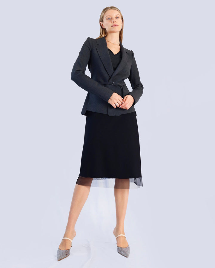 Maison Marie Saint Pierre | Skirts | ARCHY3 | Black | Top | LAVARA | Grey Mixte | Black | Jacket | ANNA | Grey Mixte