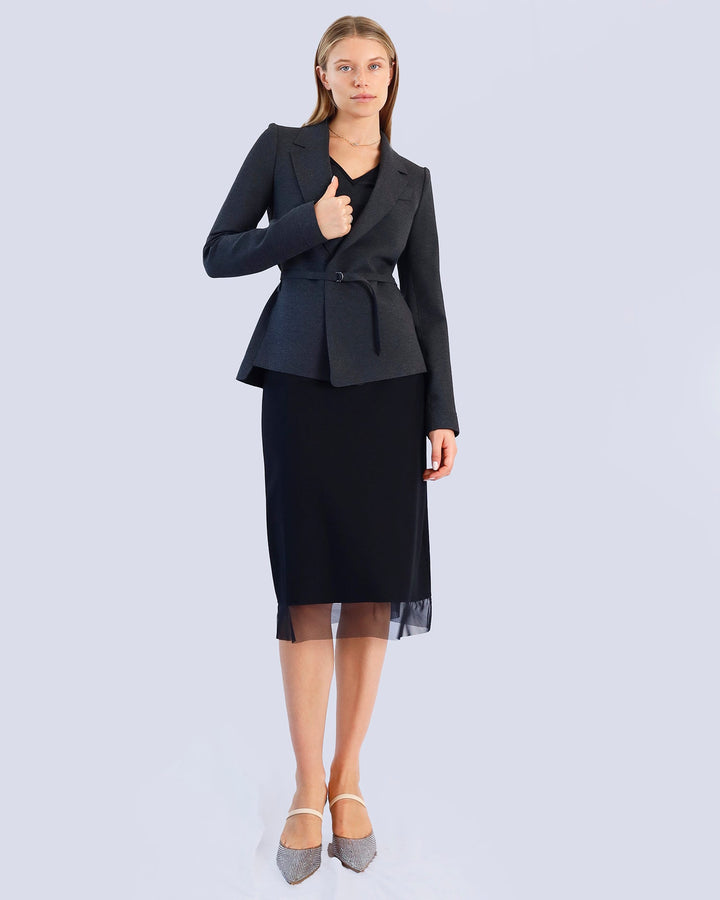 Maison Marie Saint Pierre | Skirts | ARCHY3 | Black | Top | LAVARA | Grey Mixte | Black | Jacket | ANNA | Grey Mixte