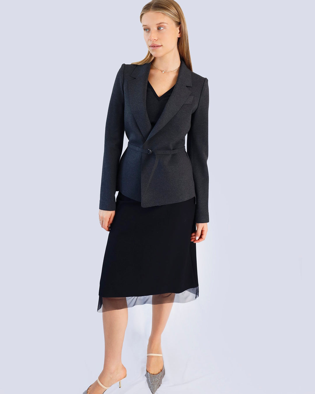 Maison Marie Saint Pierre | Skirts | ARCHY3 | Black | Top | LAVARA | Grey Mixte | Black | Jacket | ANNA | Grey Mixte