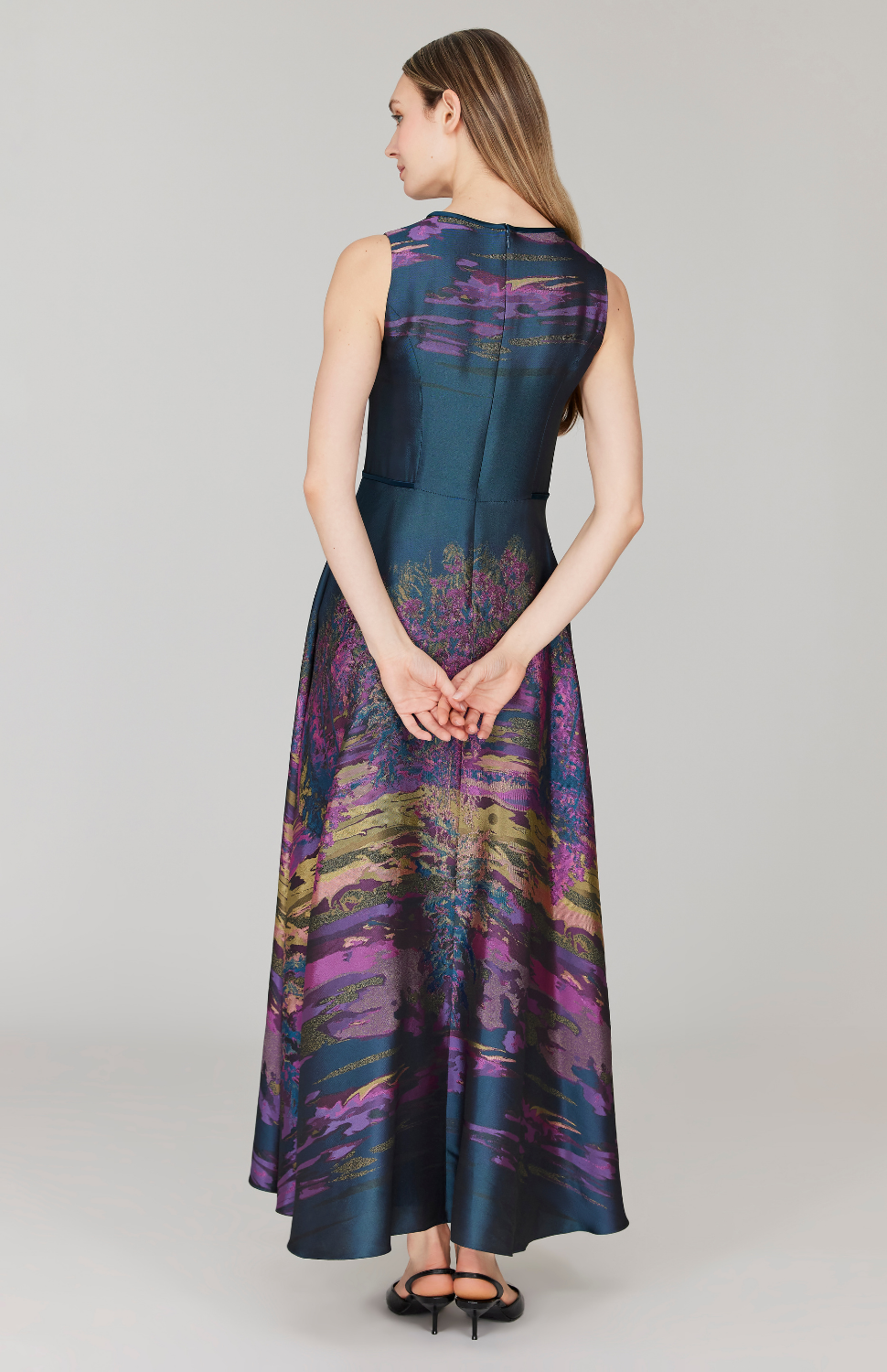 PREORDER Dusk Landscape Jacquard Sleeveless Fit & Flare Gown