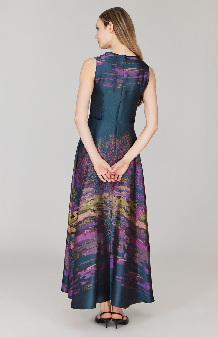 PREORDER Dusk Landscape Jacquard Sleeveless Fit & Flare Gown