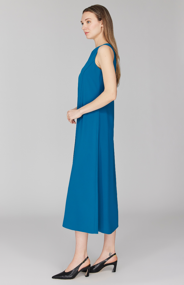 Lustrous Crepe Long Overlap Dress