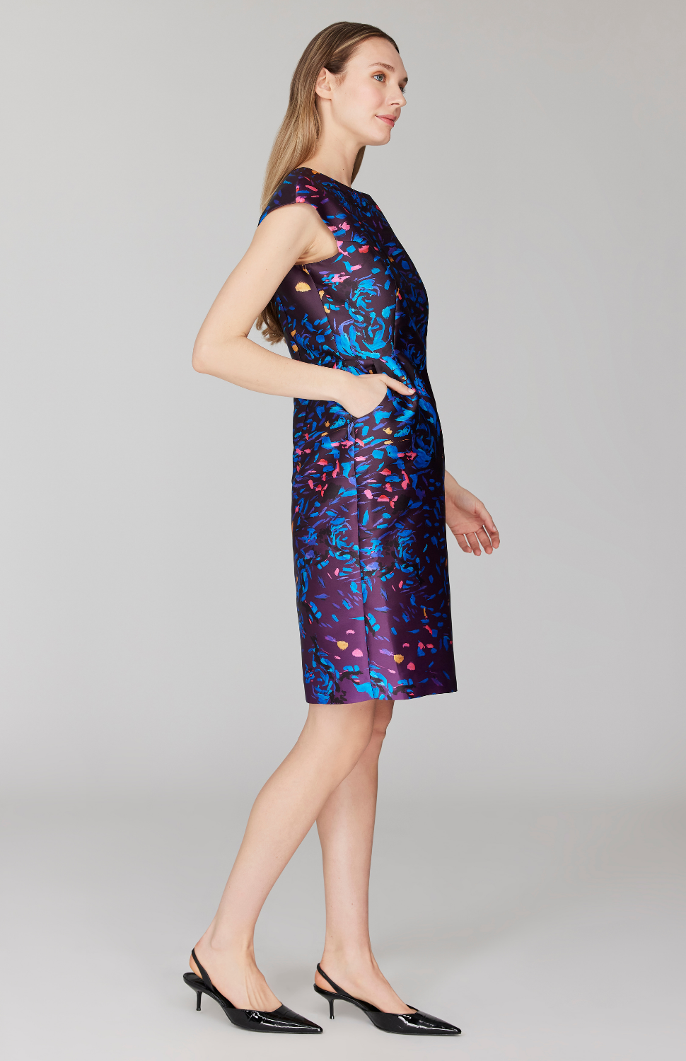 PREORDER Paint Dot Print Cap Sleeve Fitted Dress