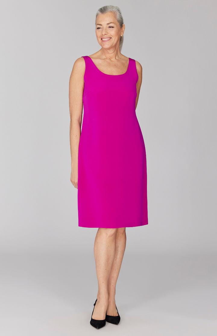 Silk Scoop Neck Sheath Dress