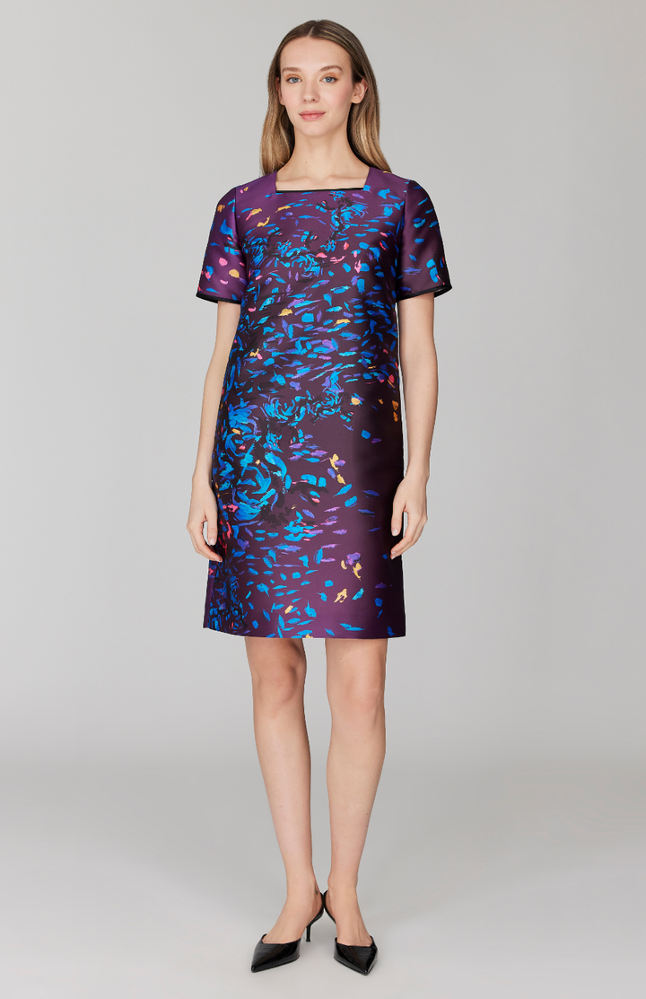 PREORDER Paint Dot Print Short Sleeve Shift Dress
