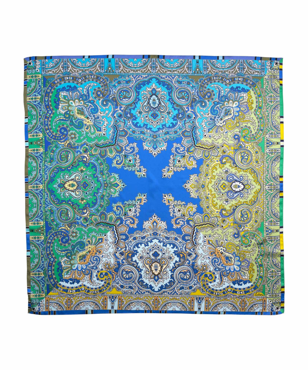 Colorblock Paisley Square Scarf