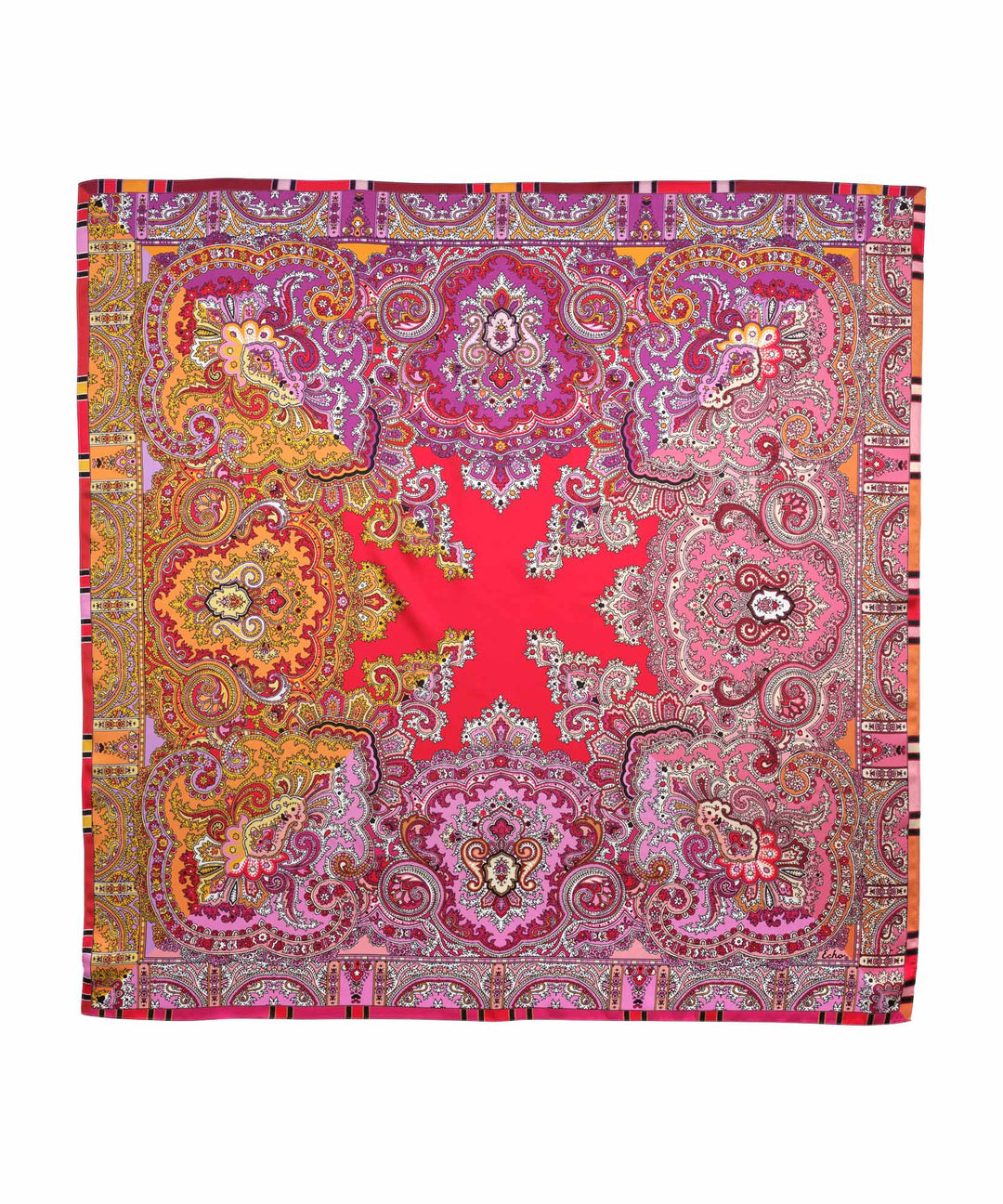 Colorblock Paisley Square Scarf