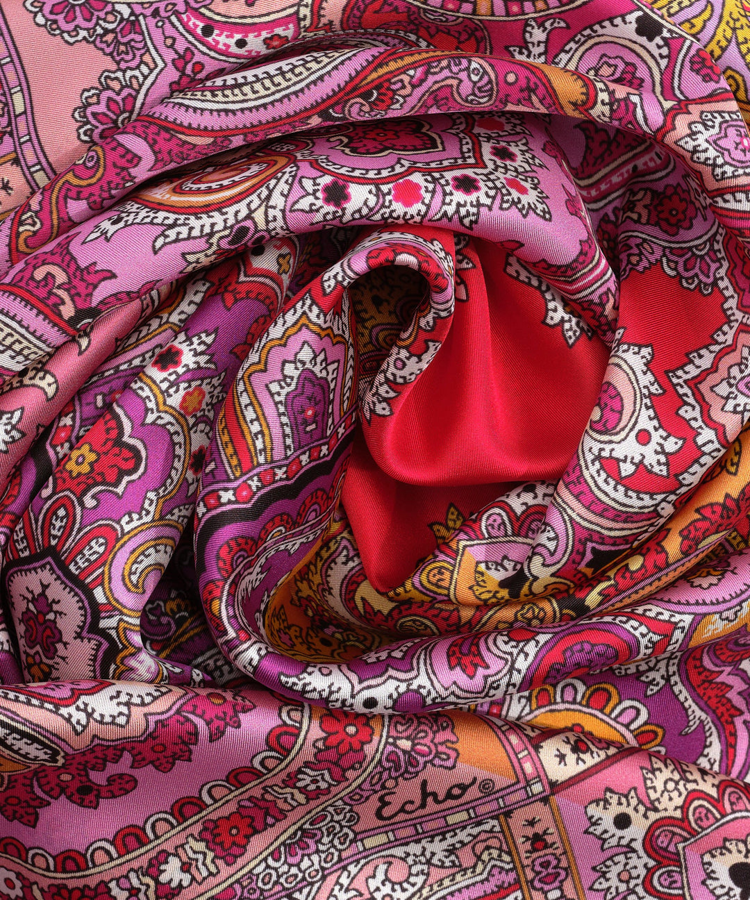 Colorblock Paisley Square Scarf