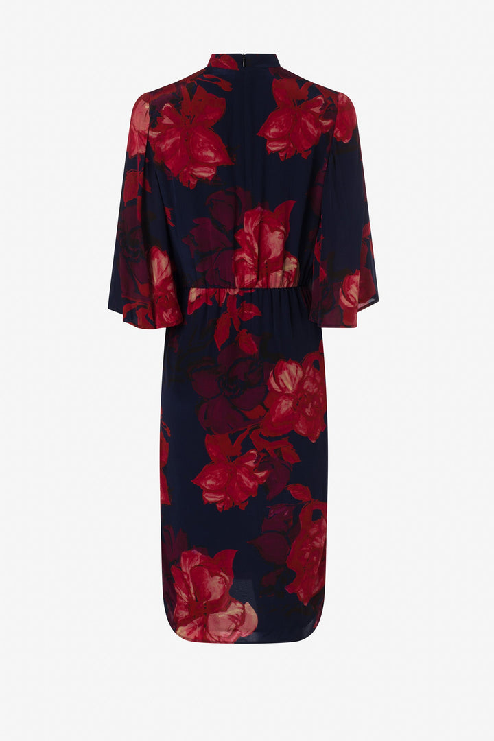 Floral print bell sleeve dress