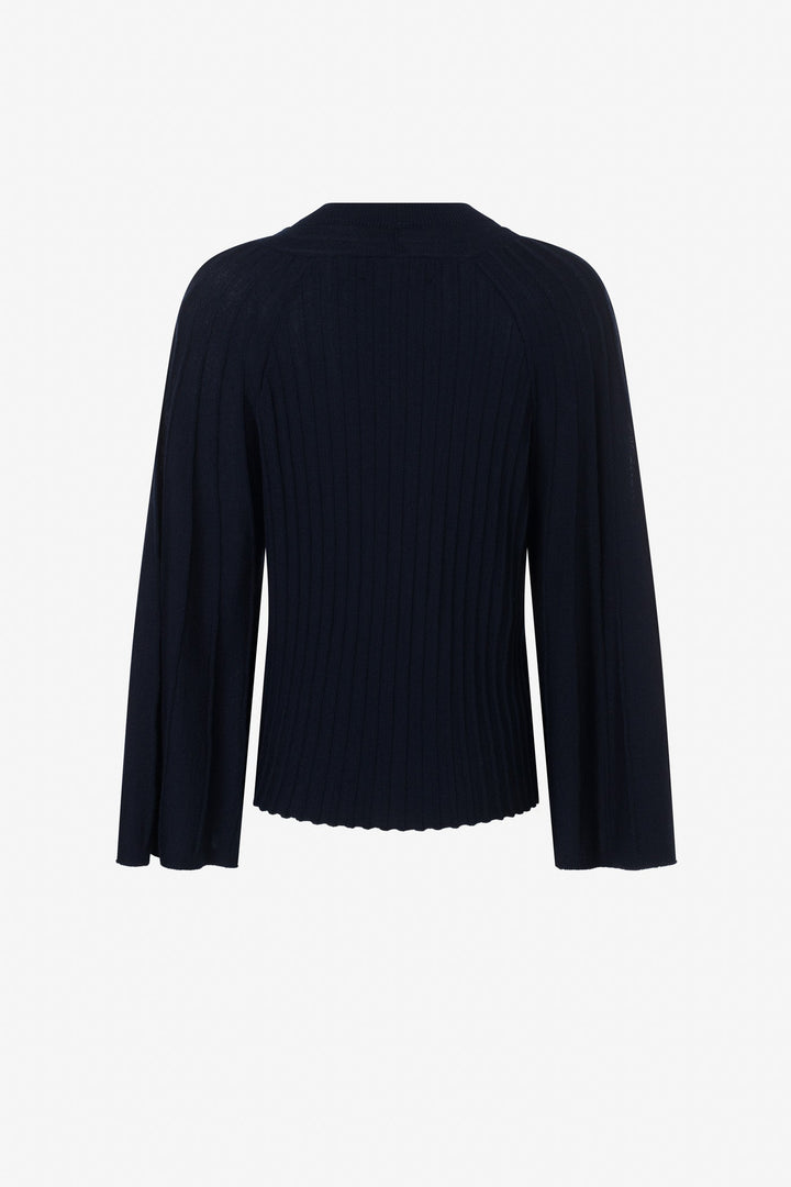 Merino blend bell sleeve sweater