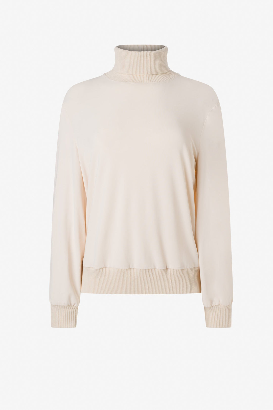 Turtleneck top with rib