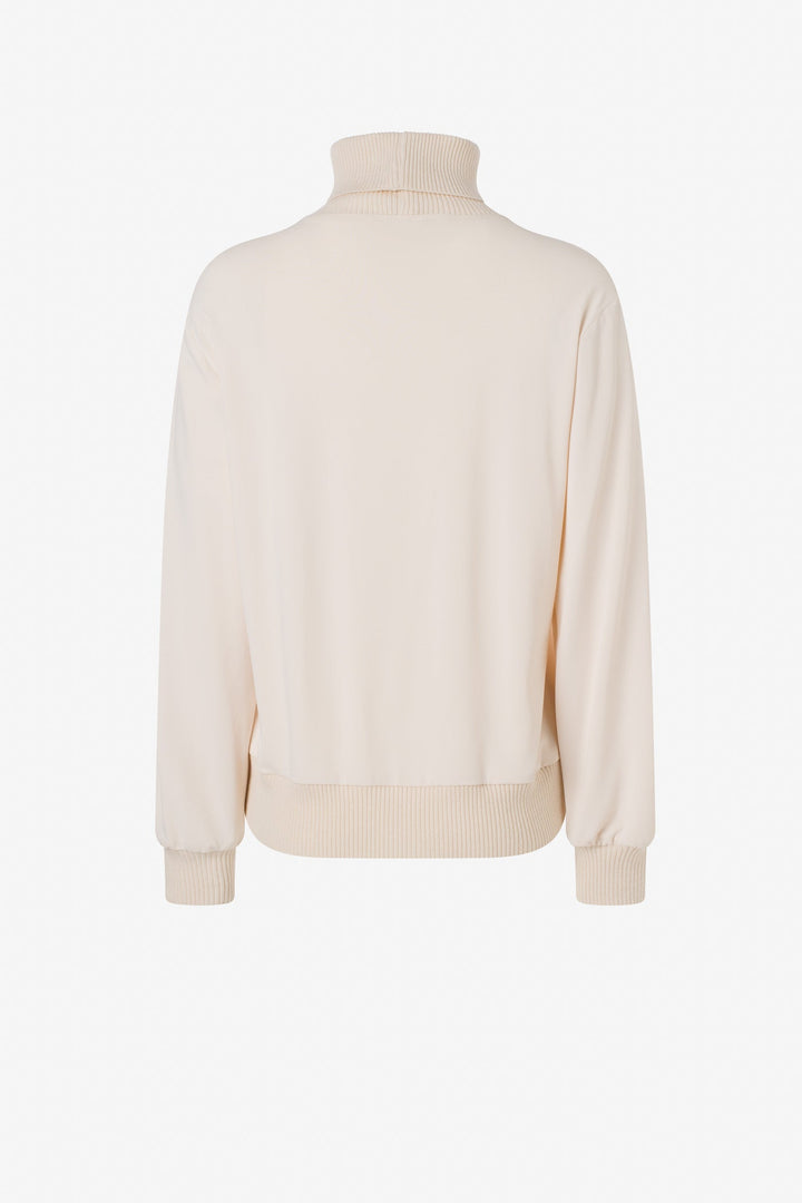 Turtleneck top with rib