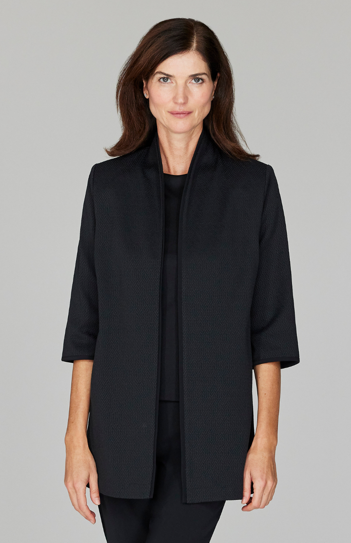 Pique High Neck Jacket w/ Bias