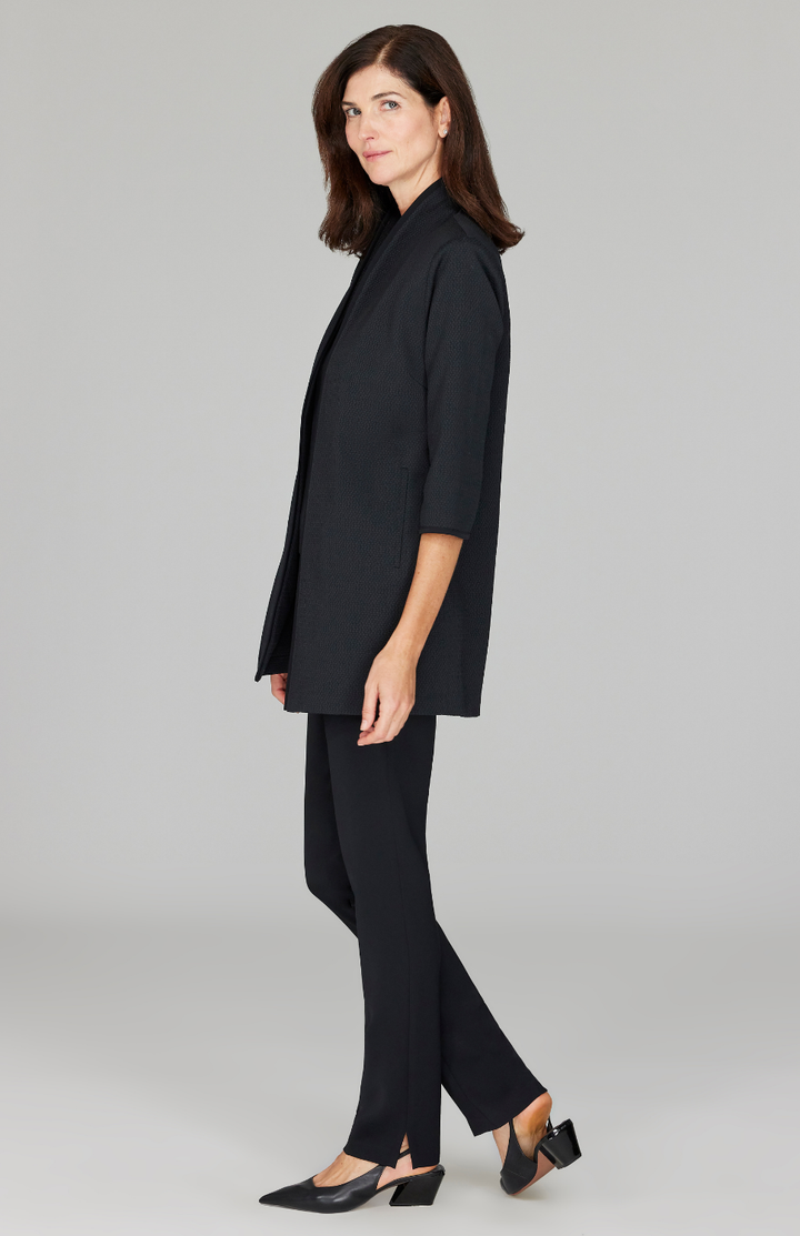 Pique High Neck Jacket w/ Bias
