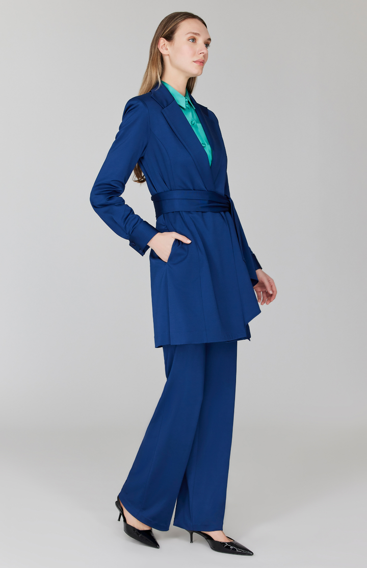 Matte Jersey Trench Coat w/ Belt