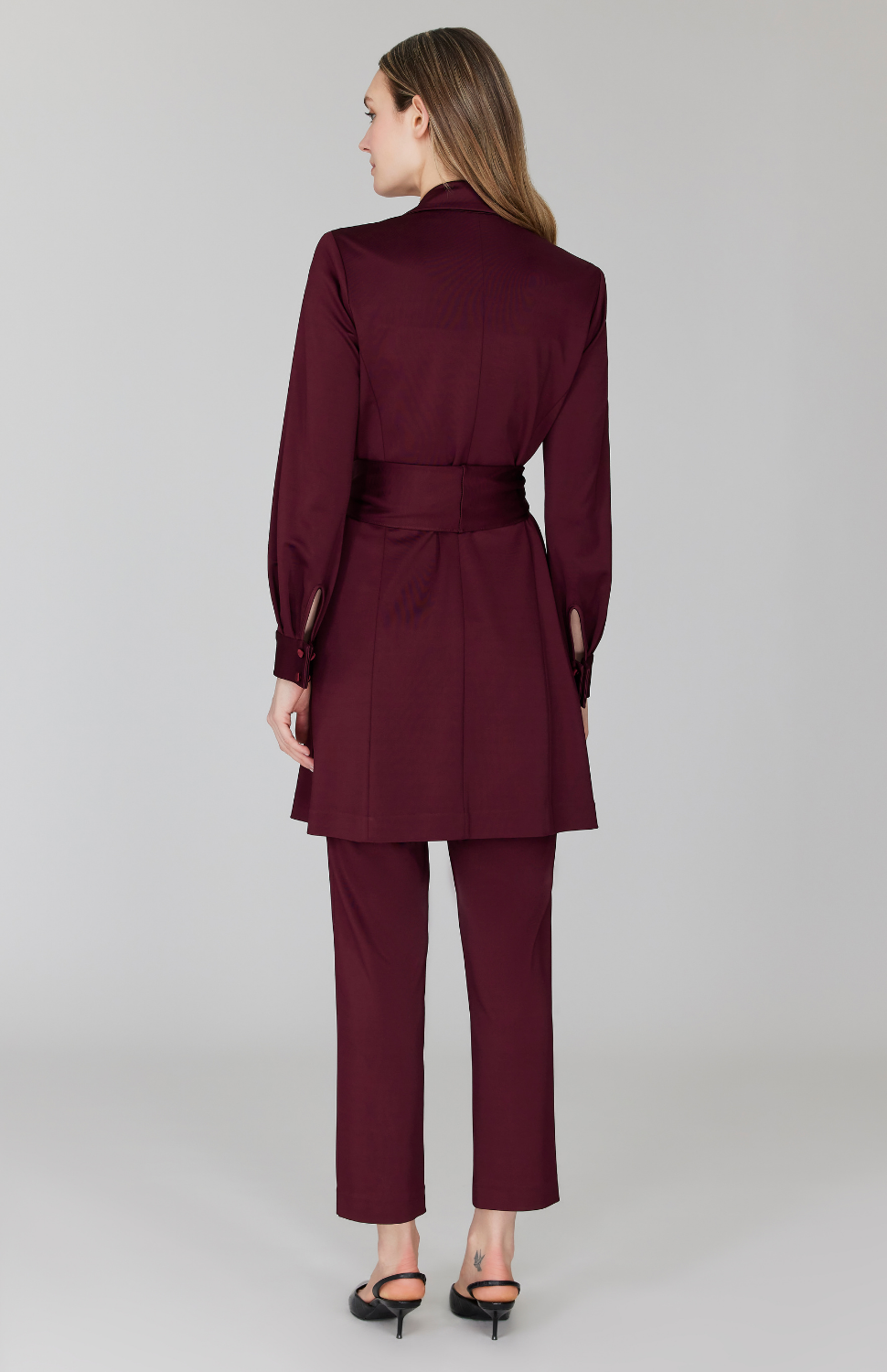 Matte Jersey Trench Coat w/ Belt