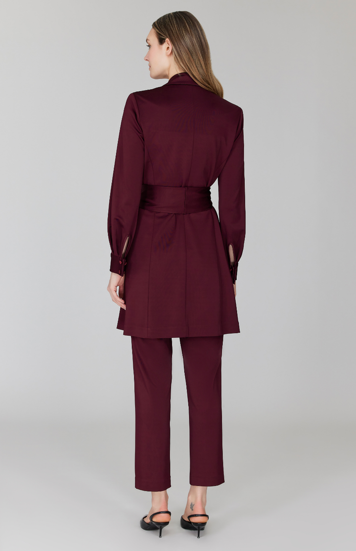 Matte Jersey Trench Coat w/ Belt