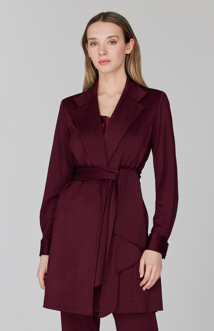 Matte Jersey Trench Coat w/ Belt