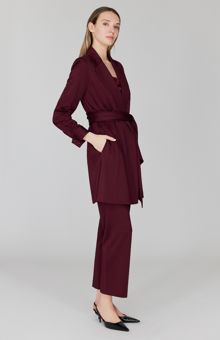 Matte Jersey Trench Coat w/ Belt